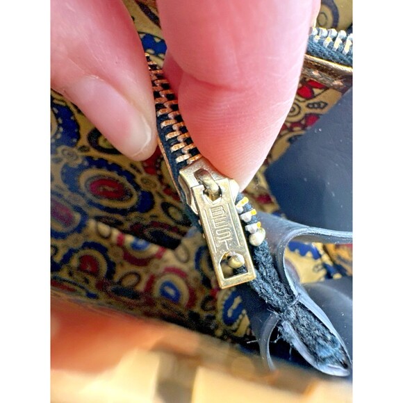 Vintage Best Black Structured Handbag Gold Frame Talon Zippers Mid Century - Picture 8 of 12